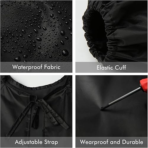 Miniatura 4 de Surblue Delantal impermeable, mangas largas, delantales de 47 pulgadas de talla grande, overol resistente para trabajo de laboratorio, limpieza,