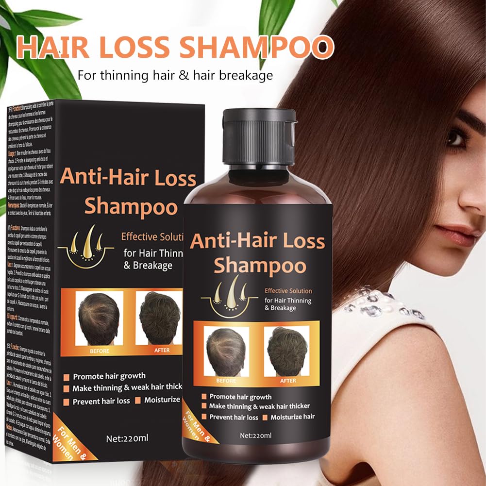 Shampoing de Croissance Cheveux, Hair Growth Shampoo, Shampoing Anti Chute, Pour Les Hommes et Femmes, Favoriser la Croissance des Cheveux for All Hair Types, 220ml