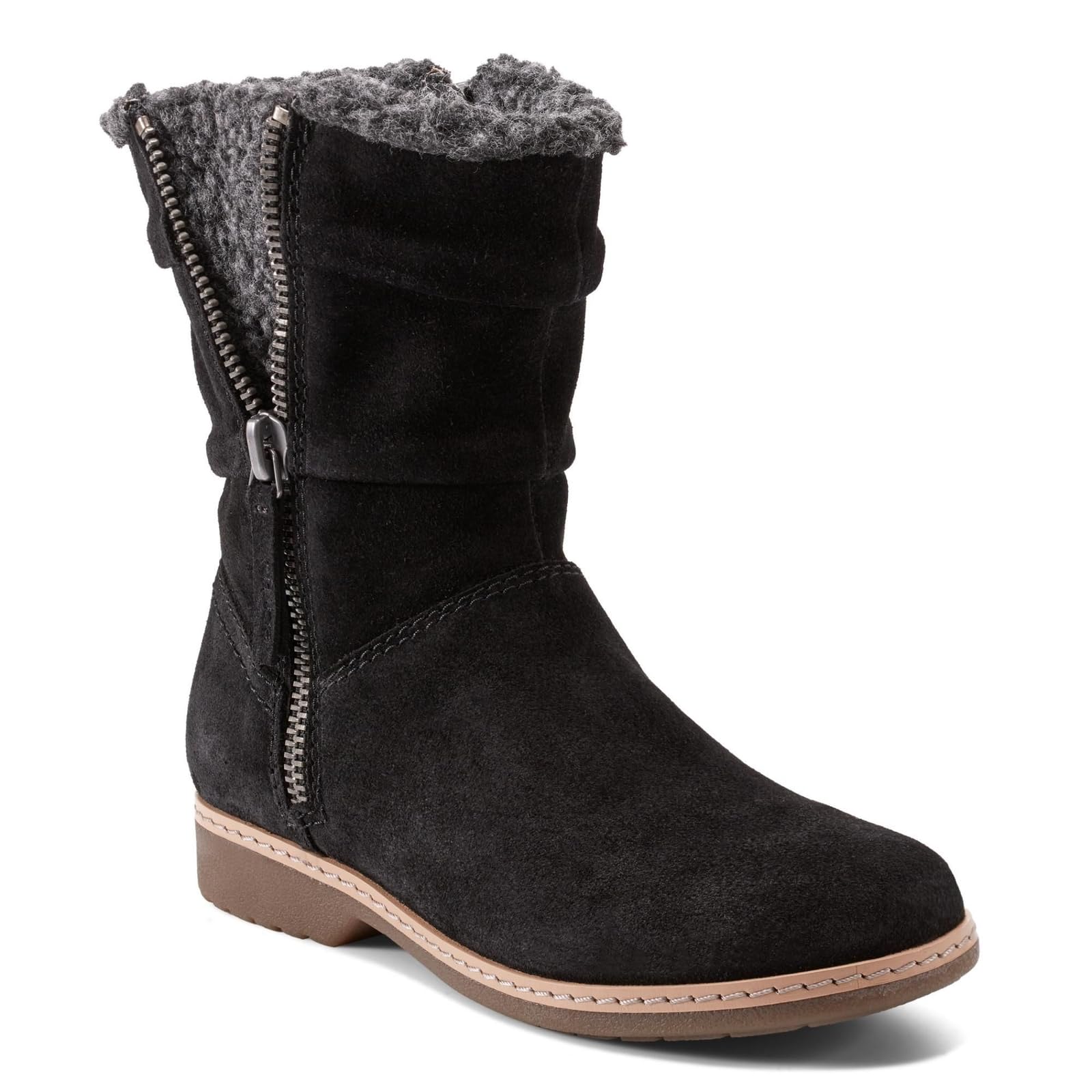 Earth Hyland Womens Boot 5 B M US Black-Suede