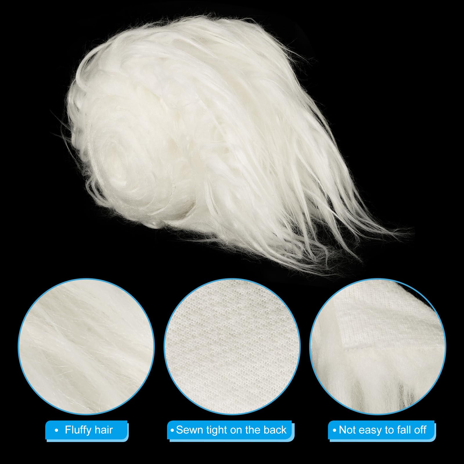 PATIKIL Plush Faux Fur Fabric Precut Strips, 59" x 4" Fluffy Faux Fur Ribbon for DIY Crafts Christmas Halloween Gnome Beard, White - Image 4