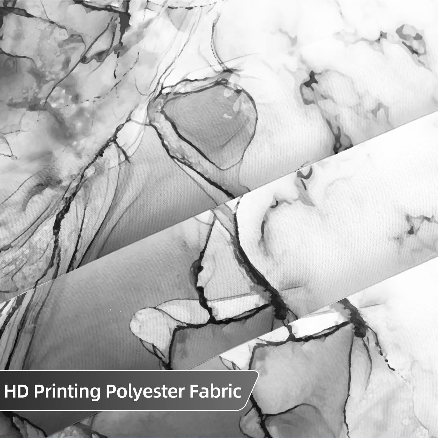 Dark Grey Blackout Curtains 84 inches Long 2 Panel for Bedroom Living Room Ombre Black Marble Modern Ink Art Curtain for Dorm Hotel Room Darkening Grommet Window Drapes 42"x84"