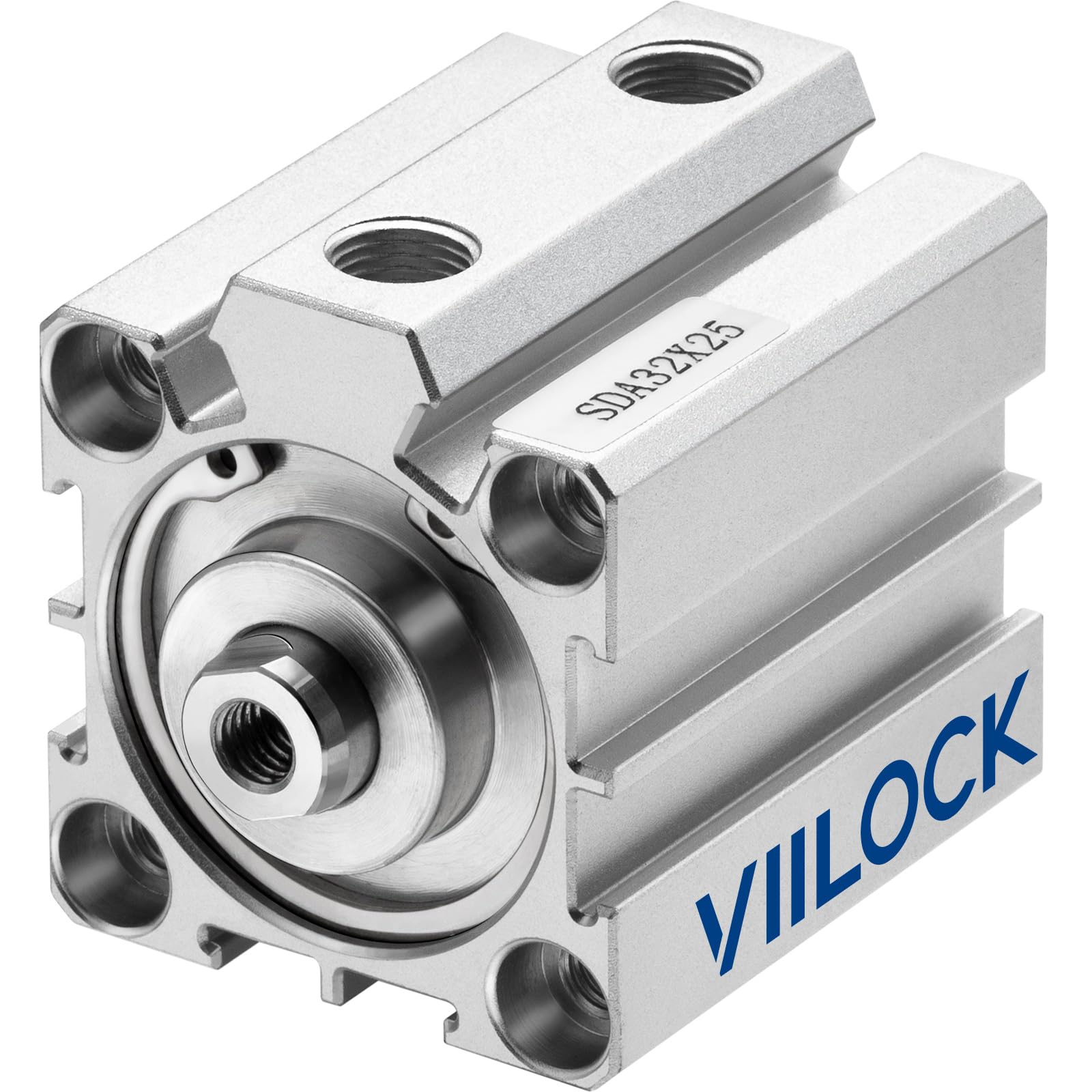 VIILOCK Pneumatic Air Cylinder 32mm Bore 25mm Stroke, Thin Air Cylinder Double Action Hydraulic Cylinders SDA 32 X 25