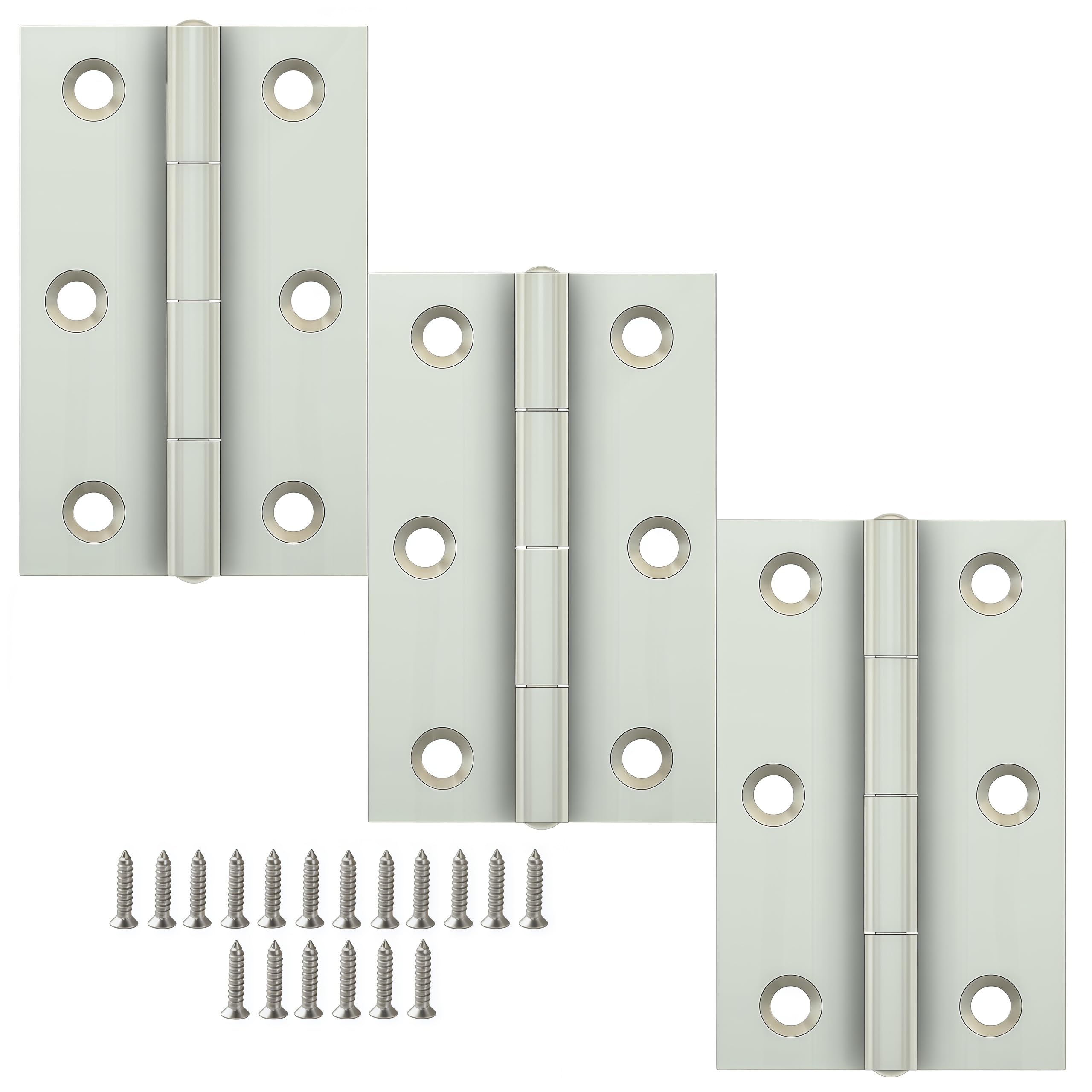 Vbnexyr Regular Folding Hinge 3 Pack Stainless Steel Folding Hinges For Cabinets Casement Hinges And Door/Window Hardware With Screws 60 * 38 * 1.5Mm