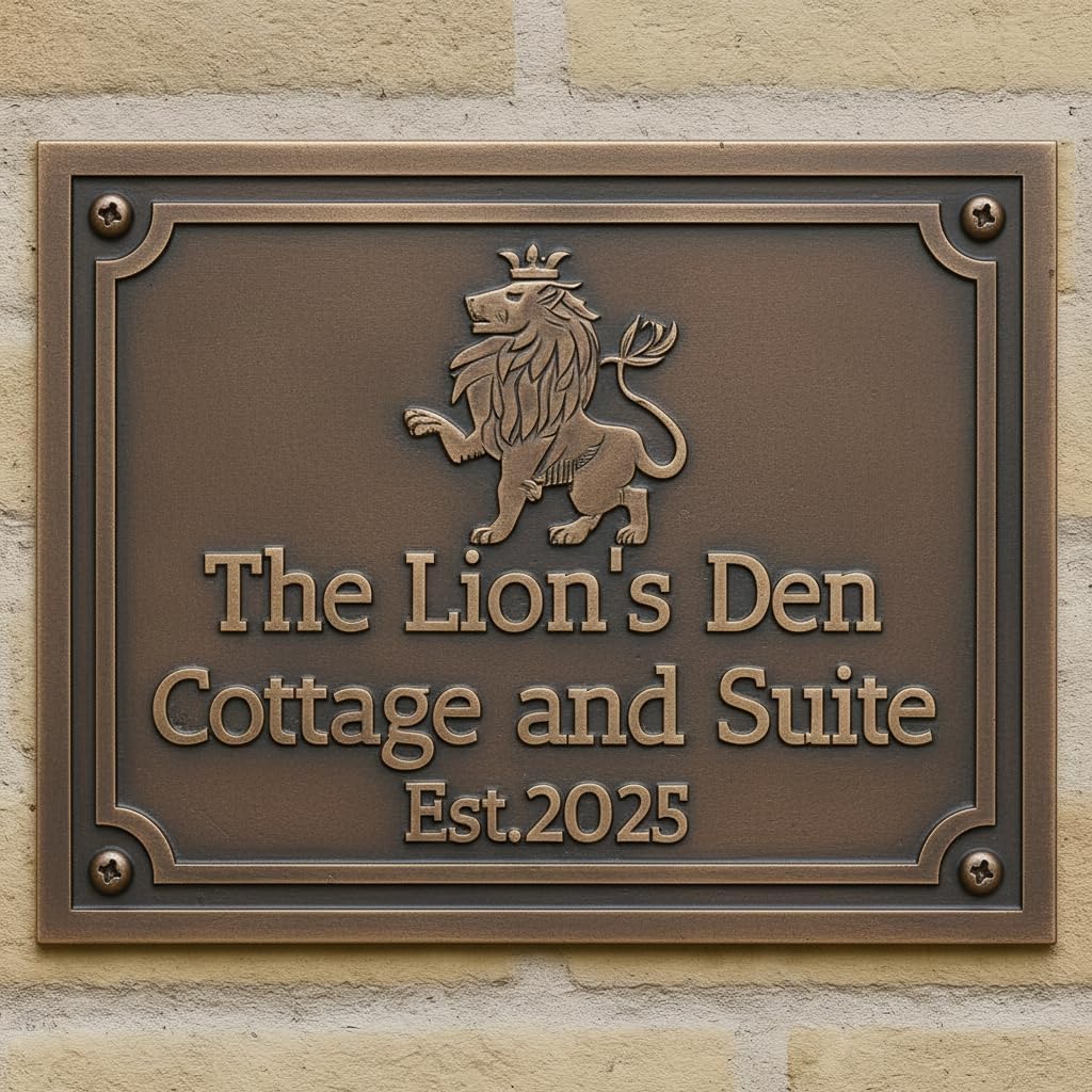 Custom Engraved Brass Plaque – Personalized Name Plate with Elegant Border, Indoor/Outdoor Durable Sign with Mounting Holes for House, Office Door, Memorial or Award Gift (6"x8"IN)