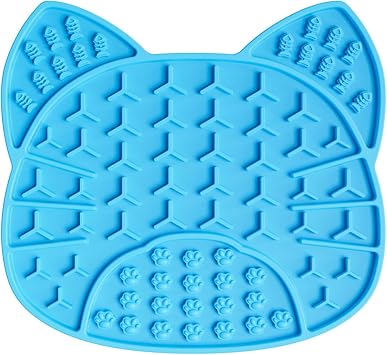 Dog Lick Mat with Suction Cups, Anxiety Relief and Boredom Buster, Pet Enrichment Toy for Dogs and Cats Sky Blue