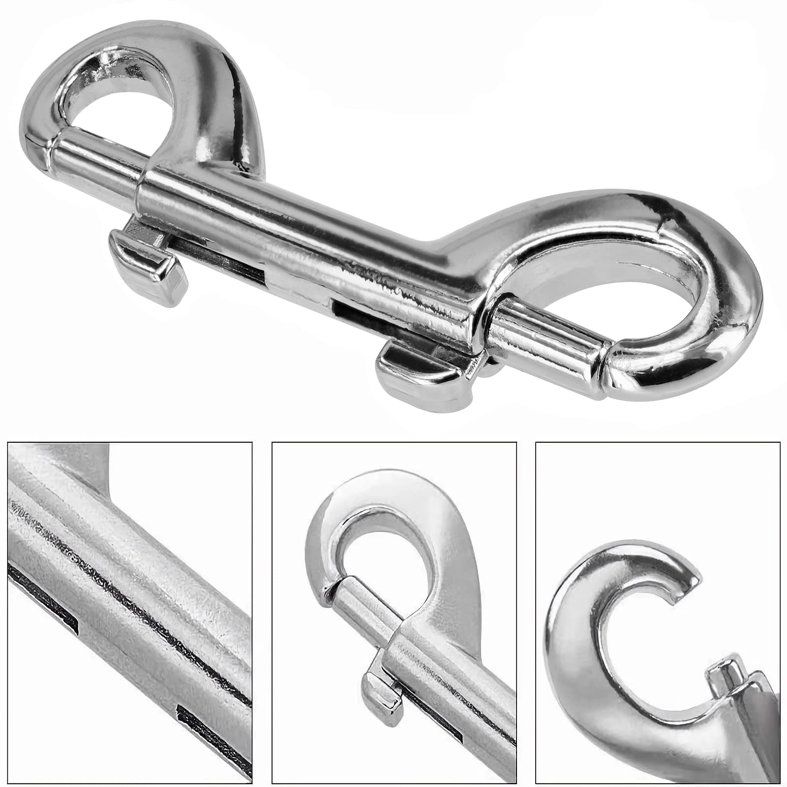 3 Pack Zinc Alloy Double Ended Snap Hooks Bolt Snaps, BERANMEY Double - View #9