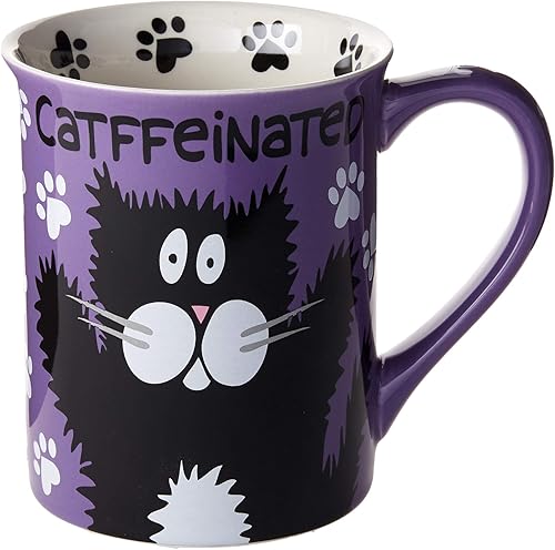 Taza de cerámica Our Name is Mud "Catffeine", 16 onzas.