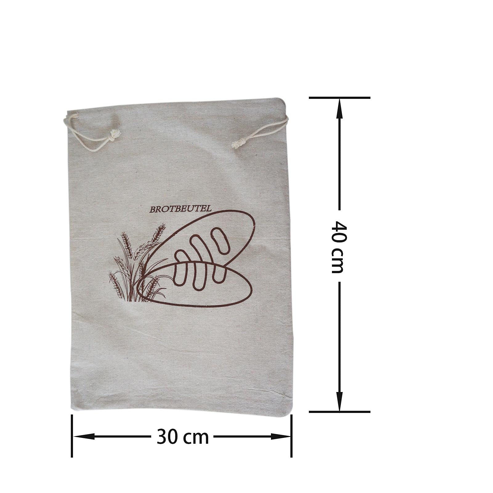 Linen Bread Bags Reusable Drawstring Large Unbleached Bread Baguette Bread Bags DIY Bread and Other Foods Also Fruit and Vegetable Bags (30 x 40 cm) Set of 2 - Image 3