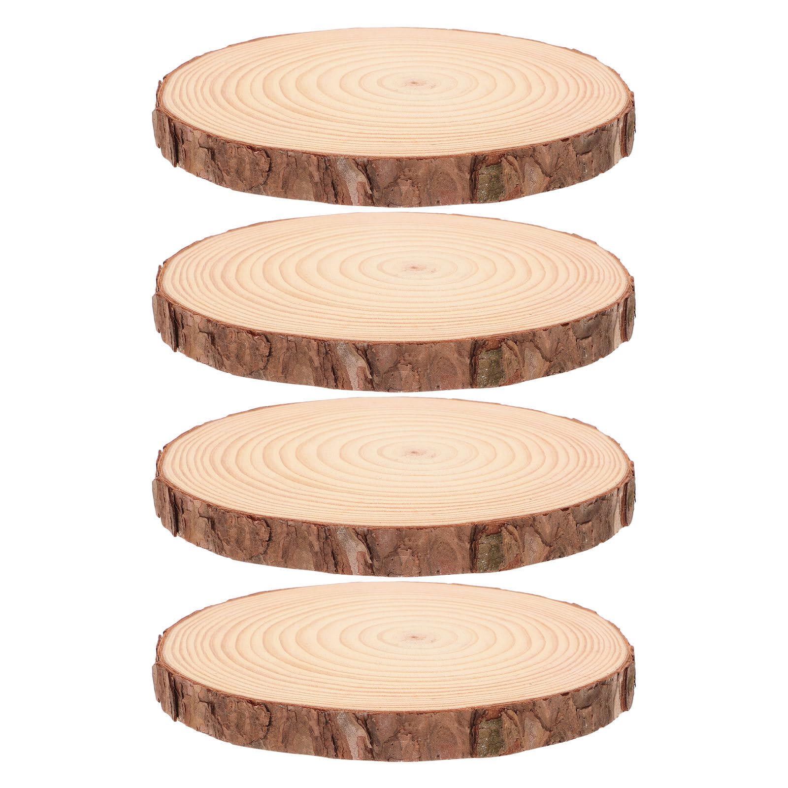 Yardenfun 4 Pièces Pierres de Jardin Rondes à Texture Bois, 20 Cm