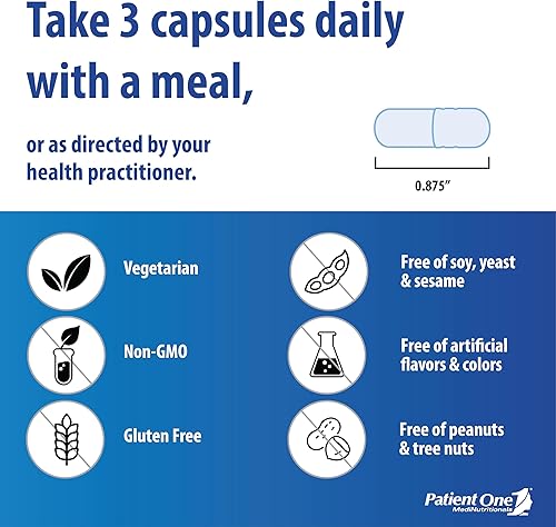 Miniatura 3 de Patient One NerveCare Suplemento para apoyar la salud nerviosa y vascular* Con ácido alfa lipoico, vitamina B12, ALC y benfotiamina 90 cápsulas