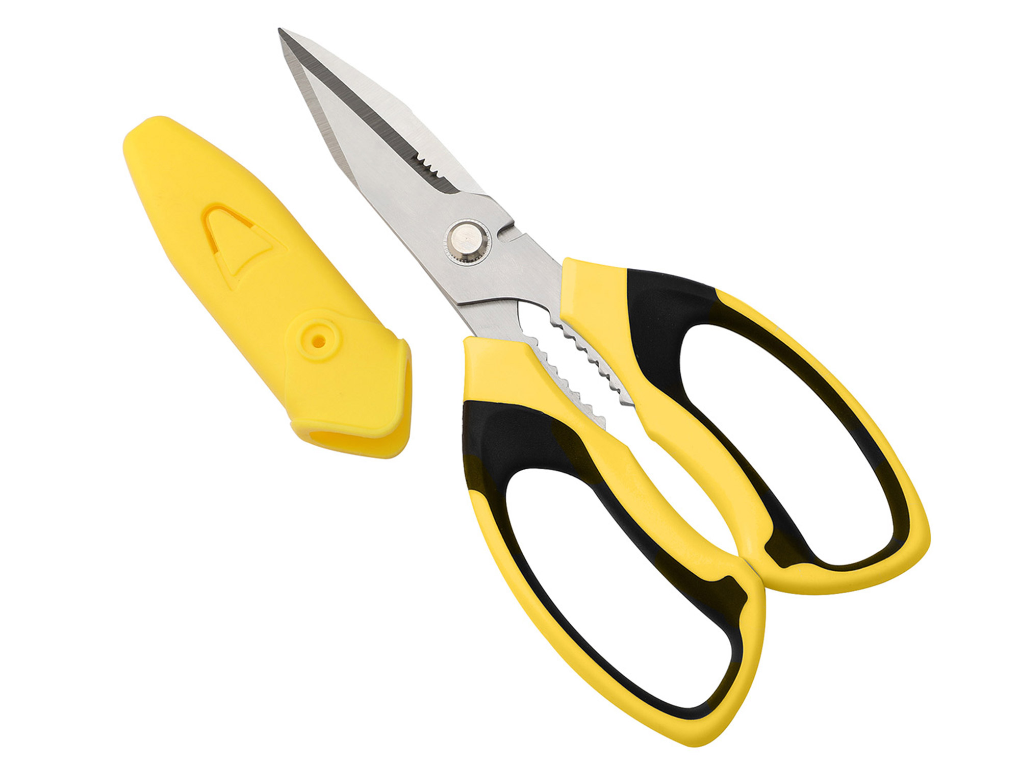 Edward Tools Heavy Duty Utility Scissors - 2mm Thick Ultra Sharp Stainless Steel Blades - Multi-use Shears With Bottle Opener, Peeler, Nut Cracker - Craft And Kitchen Shears (1