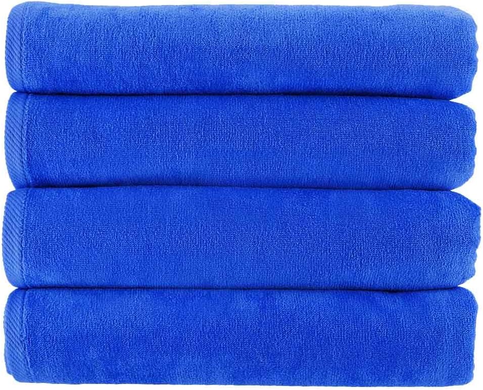 Diplomat Beach Towels Terry Velour 30x60 4-Pack (Royal Blue PMS 287-C) 11.0 Lbs per Doz 100% Cotton