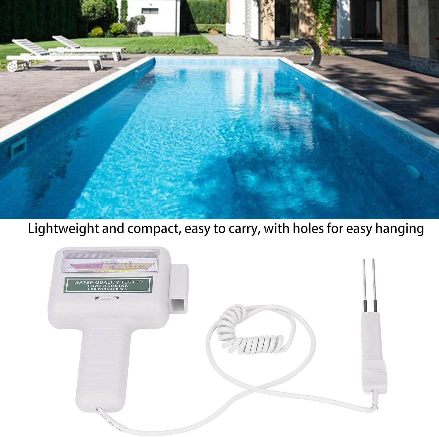 Topyond Water Testing Kit, Portable Digital PH Tester for Swimming Pools and Hot Tubs, Electronic Water Quality Analysis Water Tester Meter