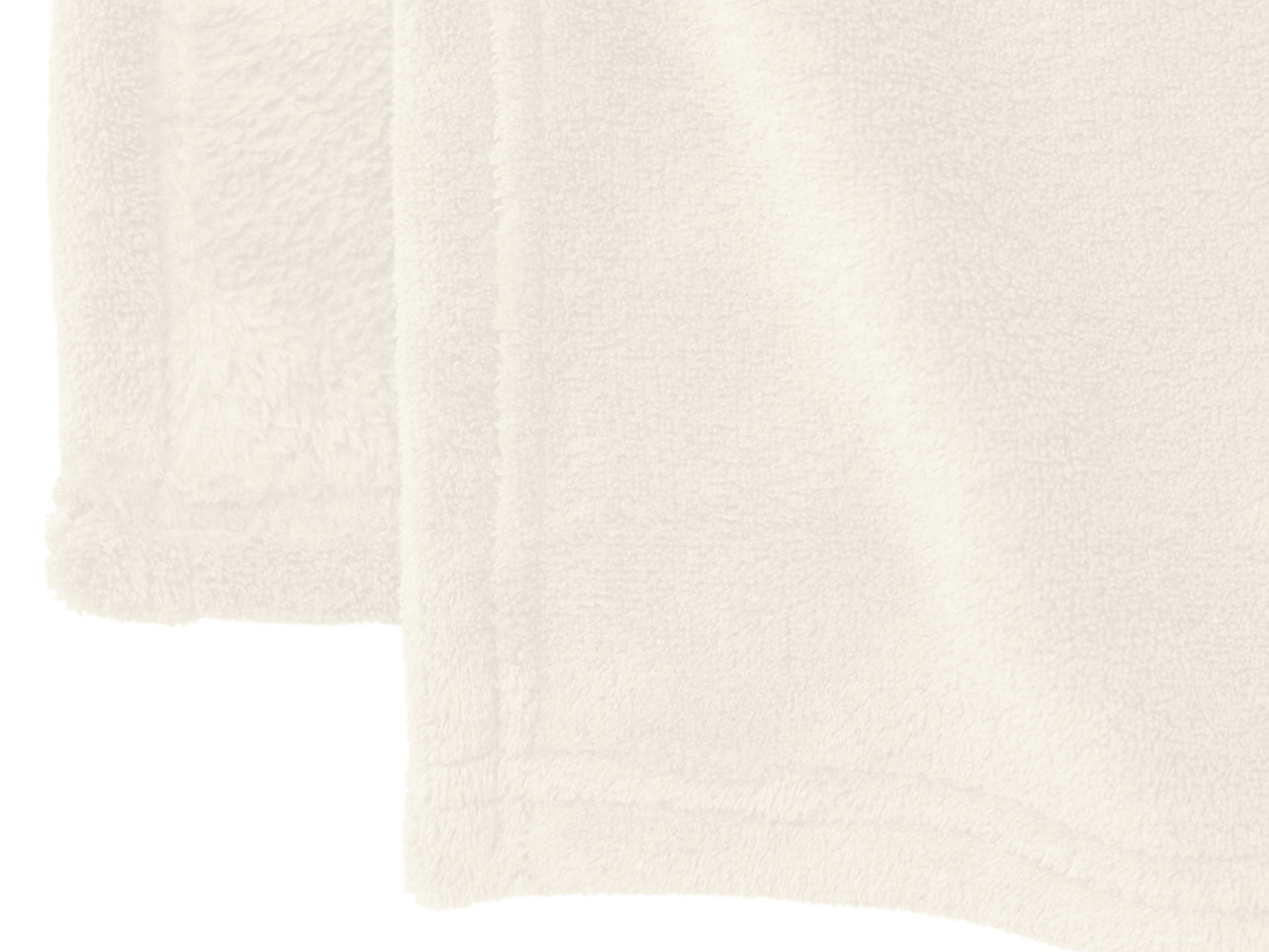 npluseins extra weicher Kapuzen-Bademantel aus Kuschelfleece - in modernen Farben und verschiedenen Größen - unisex & wadenlang, S, weiß