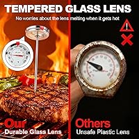 Vista 6 de Termómetro de carne de lectura instantánea Termómetro de cocina de 2 pulgadas para cocinar líquidos, filetes, verificación de temperatura de pavo