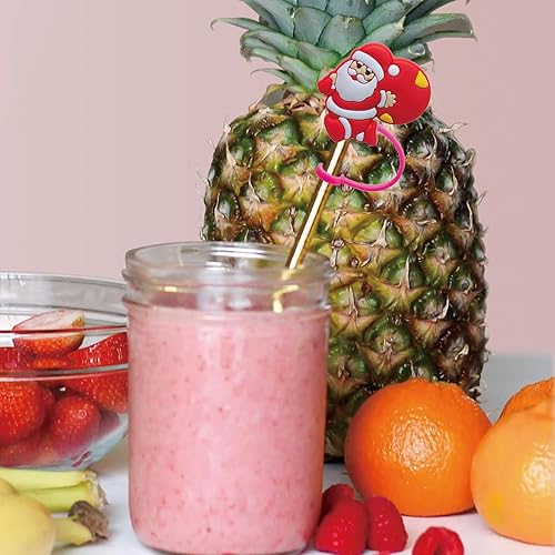 Miniatura 6 de 6 tapas de paja de Navidad para copa Stanley, 0.394 in, reutilizable, para vaso Stanley de 30 y 40 onzas, fundas de punta de popote para accesorios