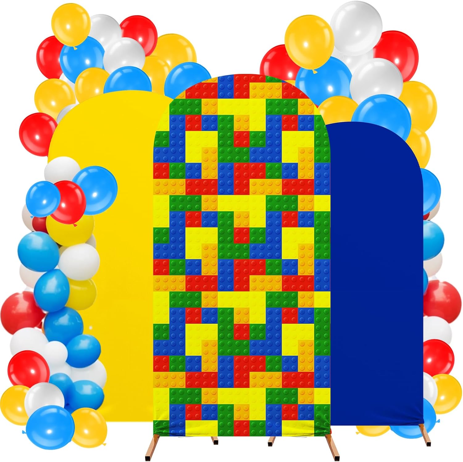RimCereal Block Building Party Arch Backdrop Cover Set of
