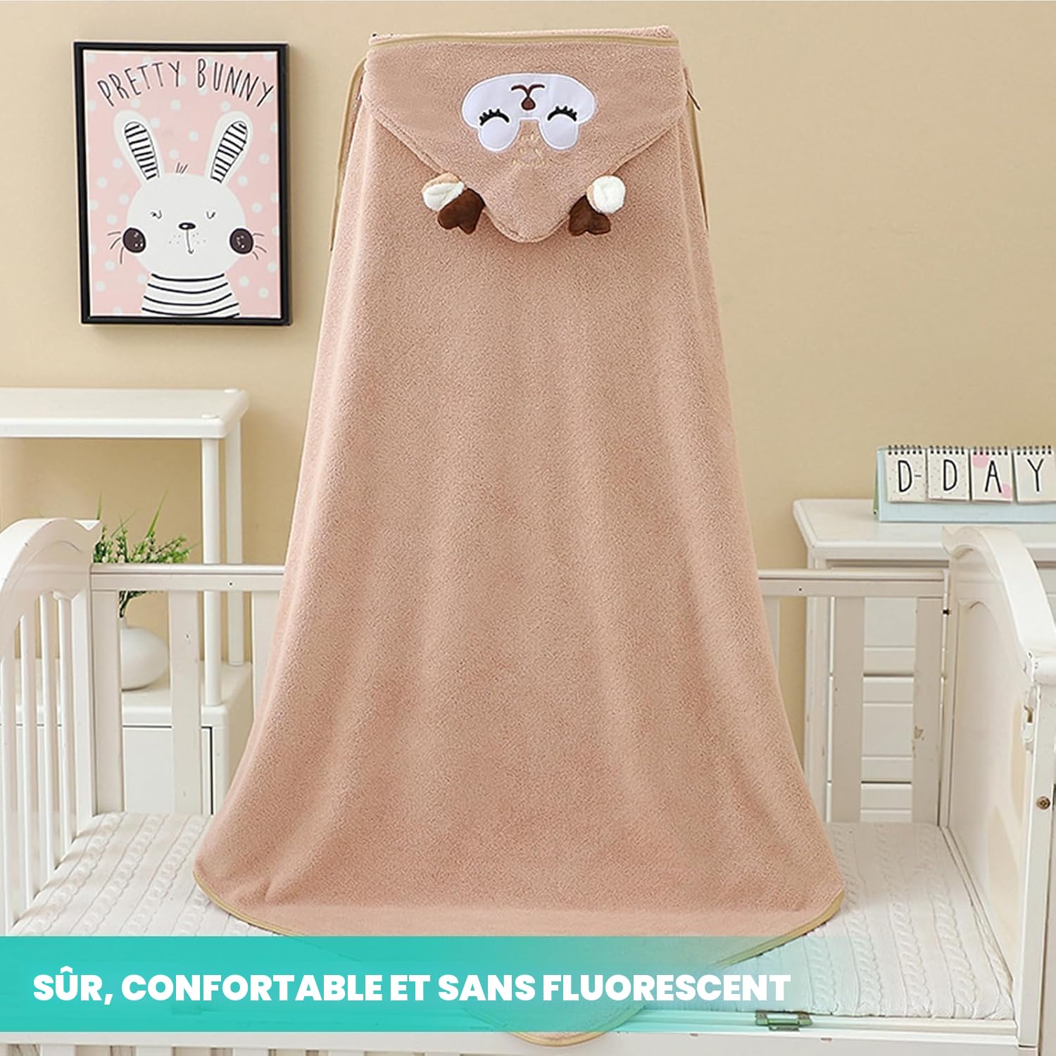 3 Pièces Serviette de Bain Capuche Bébé,Serviette Bebe Naissance,Cape de Bain Bebe,Douces & Absorption Forte,80 x 80cm Peluche De Corail De Haute Qualité