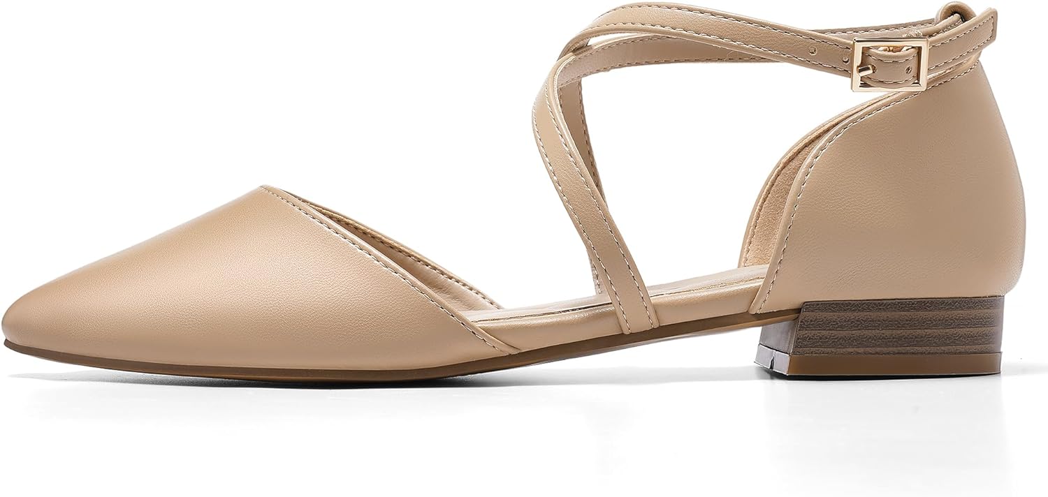 MaxMuxun Women's Ballet Flats Shoes Pointed Toe Low Heel Dress Shoes Comfortable Dressy Flats for Casual Wedding Office Party Business - Image 3