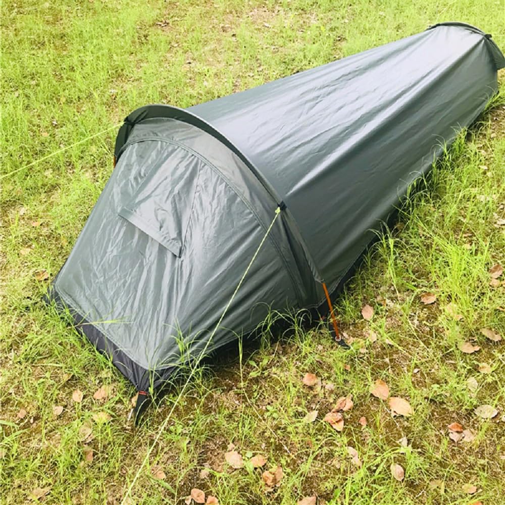 Tienda de senderismo para 1 persona, carpa vivac portátil con bolsa de transporte, tienda impermeable ultraligera, bolsa vivac, tienda de trekking, senderismo, montañismo, camping, escalada y viajes