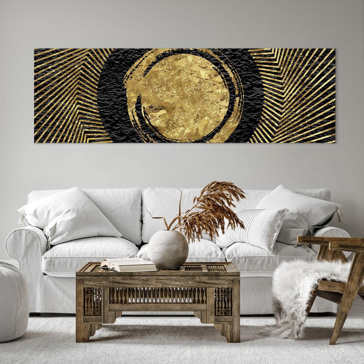 Lienzos decorativos 160x50cm Cuadro Sobre Lienzo Moderno Arte Deco Moderno Glamour Grande XXL Dormitorio Cocina Cuadros Pared Imágenes Cuadros Decoracion Salon Wall Art Prints Decor AB160x50-5722
