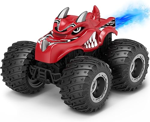 Monster Truck Toys, auto de control remoto de dinosaurio 120, auto de control remoto de 2.4 Ghz para niños, auto a control remoto con luz, autos a