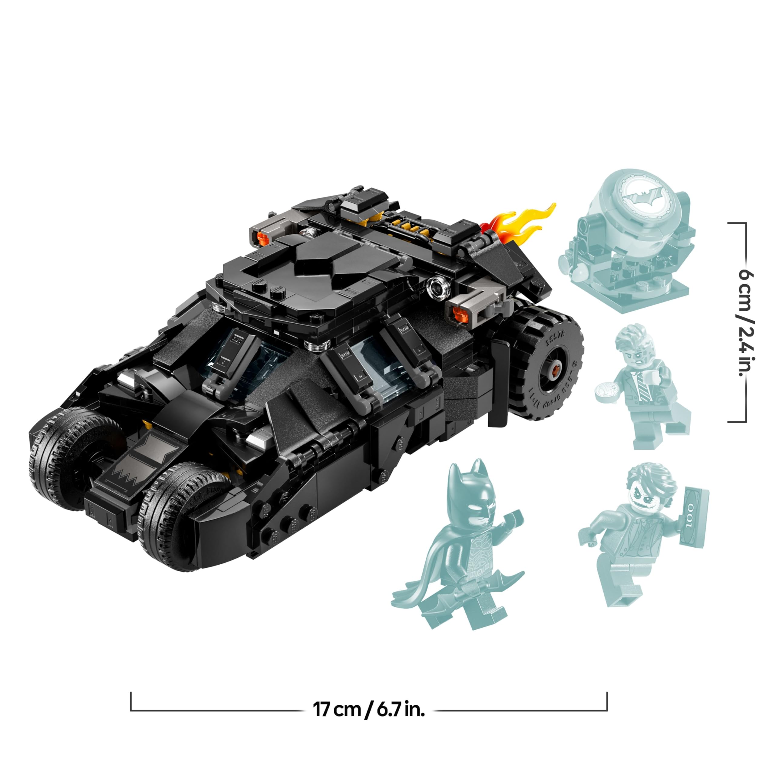 LEGO DC Batman: Tumbler de Batman vs. Two-Face y The Joker Juguete del Caballero Oscuro, Batmóvil y Minifiguras de Superhéroes y Villanos, Regalo para Niños y Niñas de 8 Años o Más 76303