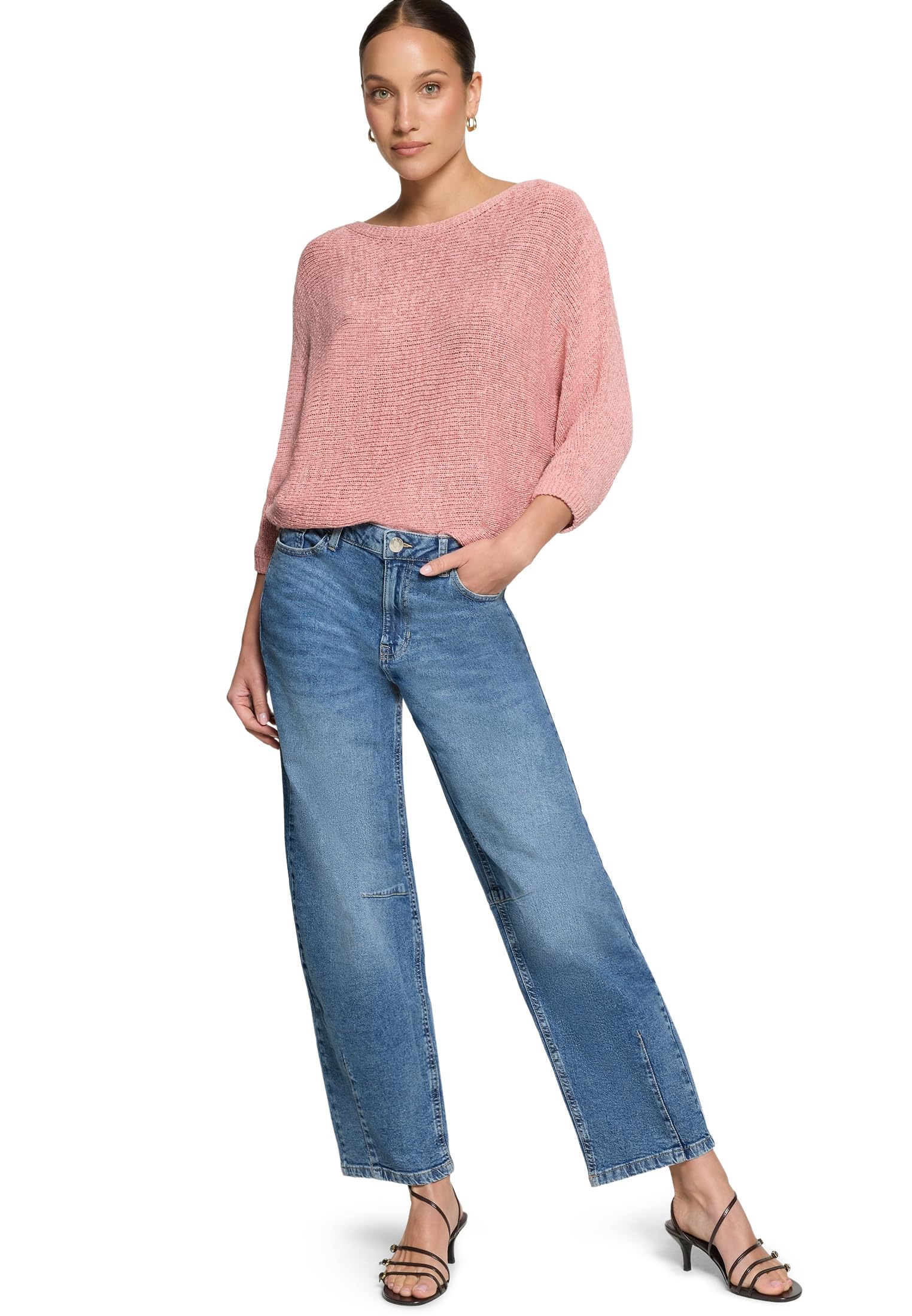 zero Damen Grobstrick-Pullover mit Fledermausärmeln