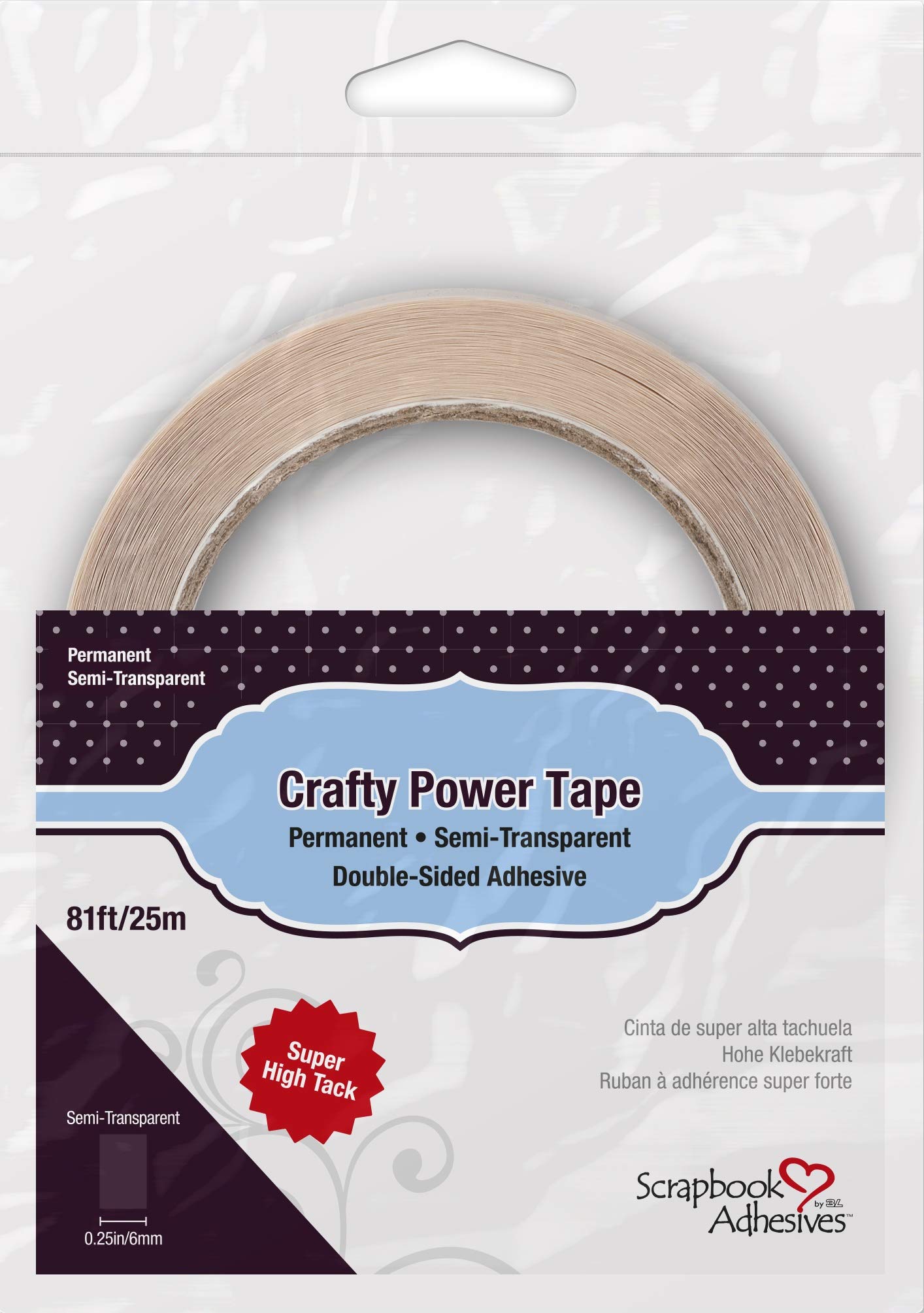 SCRAPBOOK ADHESIVES BY 3LCrafty Power Tape, Translucent, One Size