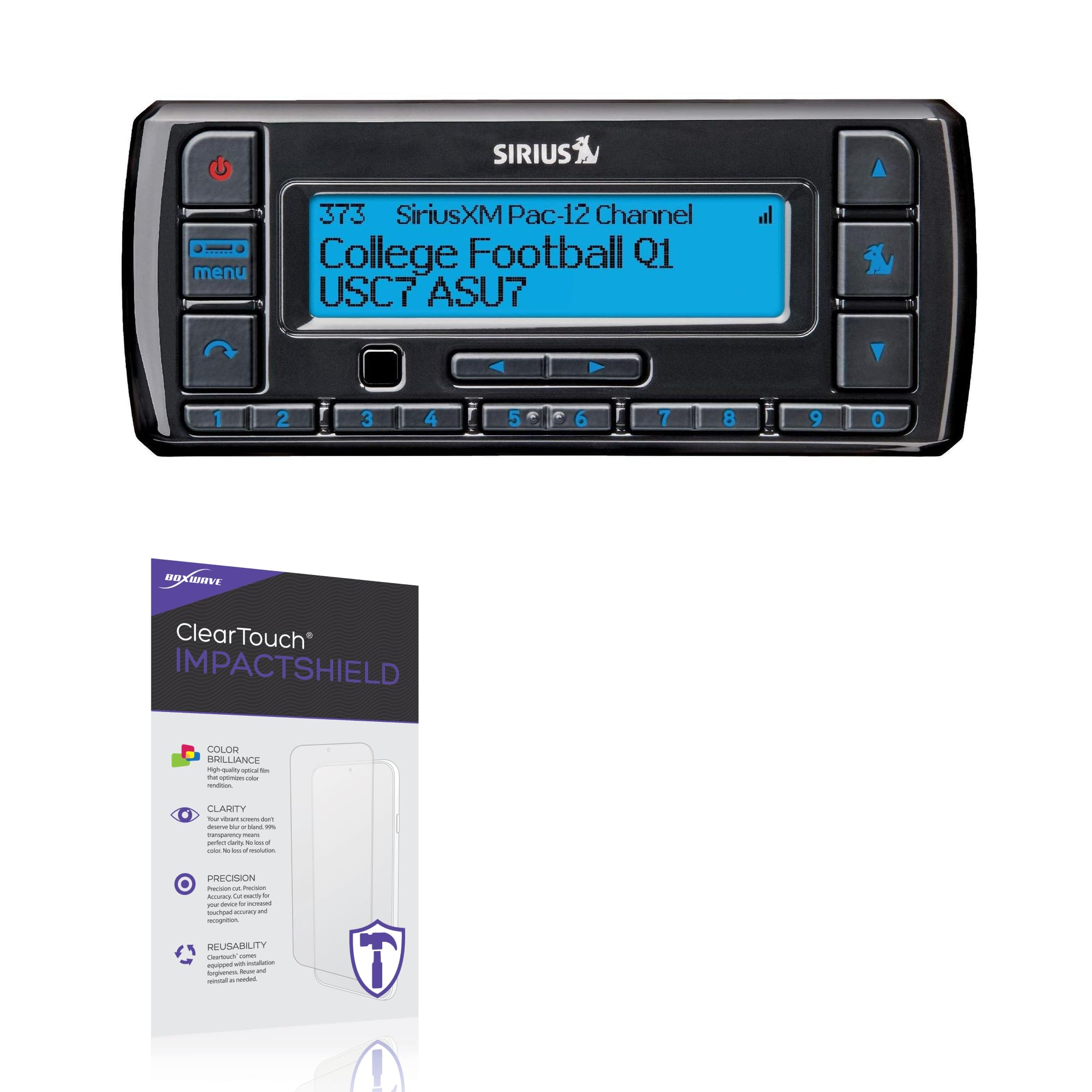 BoxWave Screen Protector Compatible with SiriusXM Stratus 7 Satellite Radio - ClearTouch ImpactShield (2-Pack), Impenetrable Screen Protector Flexible Film