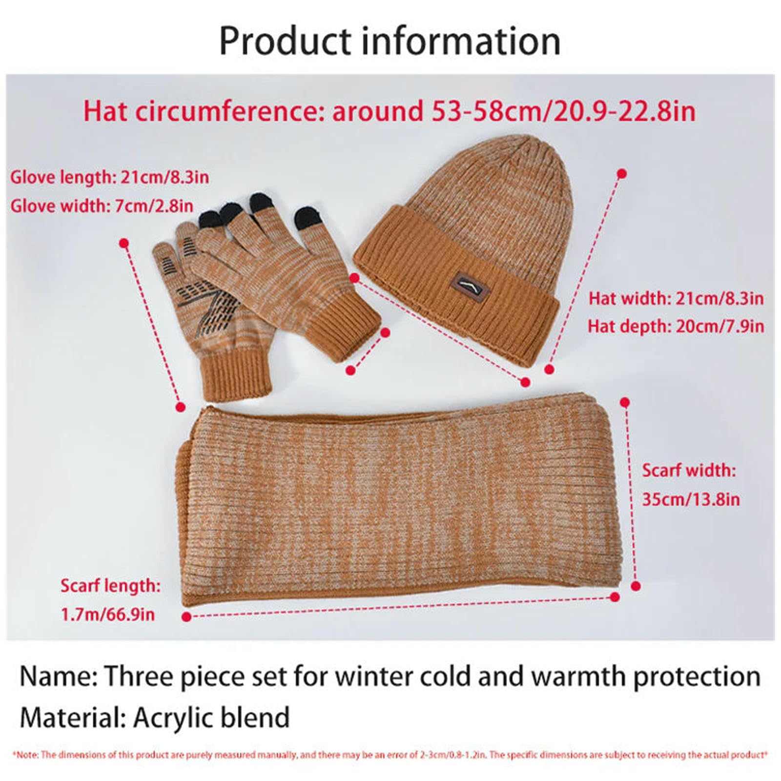 Mütze,Schal & Handschuh-Sets Schal-Set Für Damen Und Herren, 3-teilig, Bestehend Aus Einer Wintermütze, Einem Paar Handschuhen Warmen Outdoor-schal -blau-einheitsgröße
