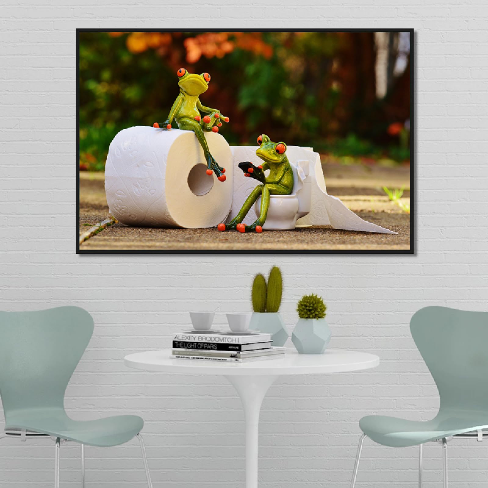Dazzlewall Ingelijste grappige kikker muurkunst decor