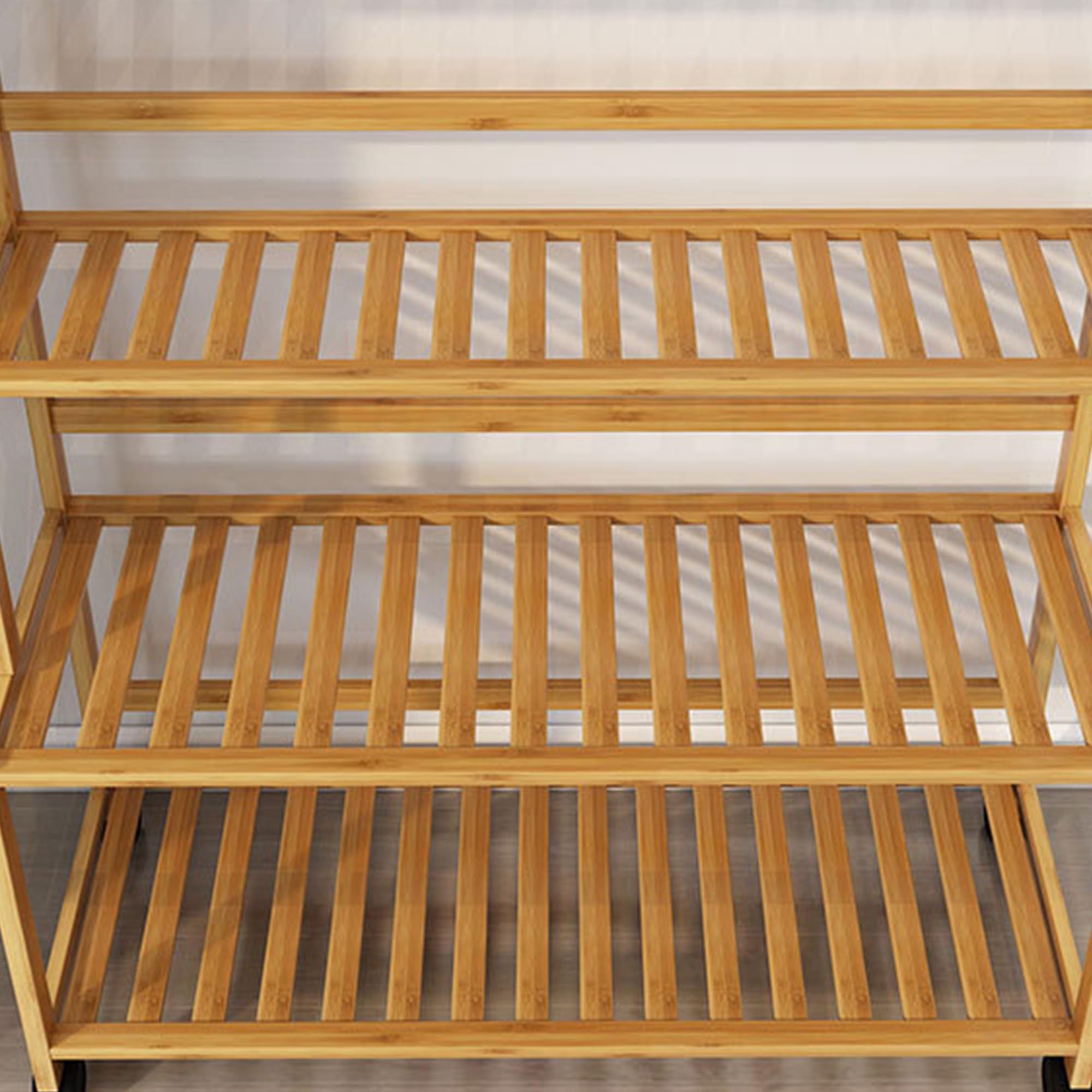 YYW Pflanzenregal aus Bambus Blumenständer für innen draußen, 4 Ebenen-80CM | Bambusholz Vielseitiger Pflanzenständer für Blumentöpfe, Kräuter & Deko, Platzsparendes, für Balkon, Terrasse oder Garten