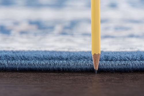 Miniatura 3 de Tayse Alfombra de pasillo azul marino de 2 x 10 pulgadas, alfombra de cocina, alfombra para entrada interior, entrada, pasarela, alfombra