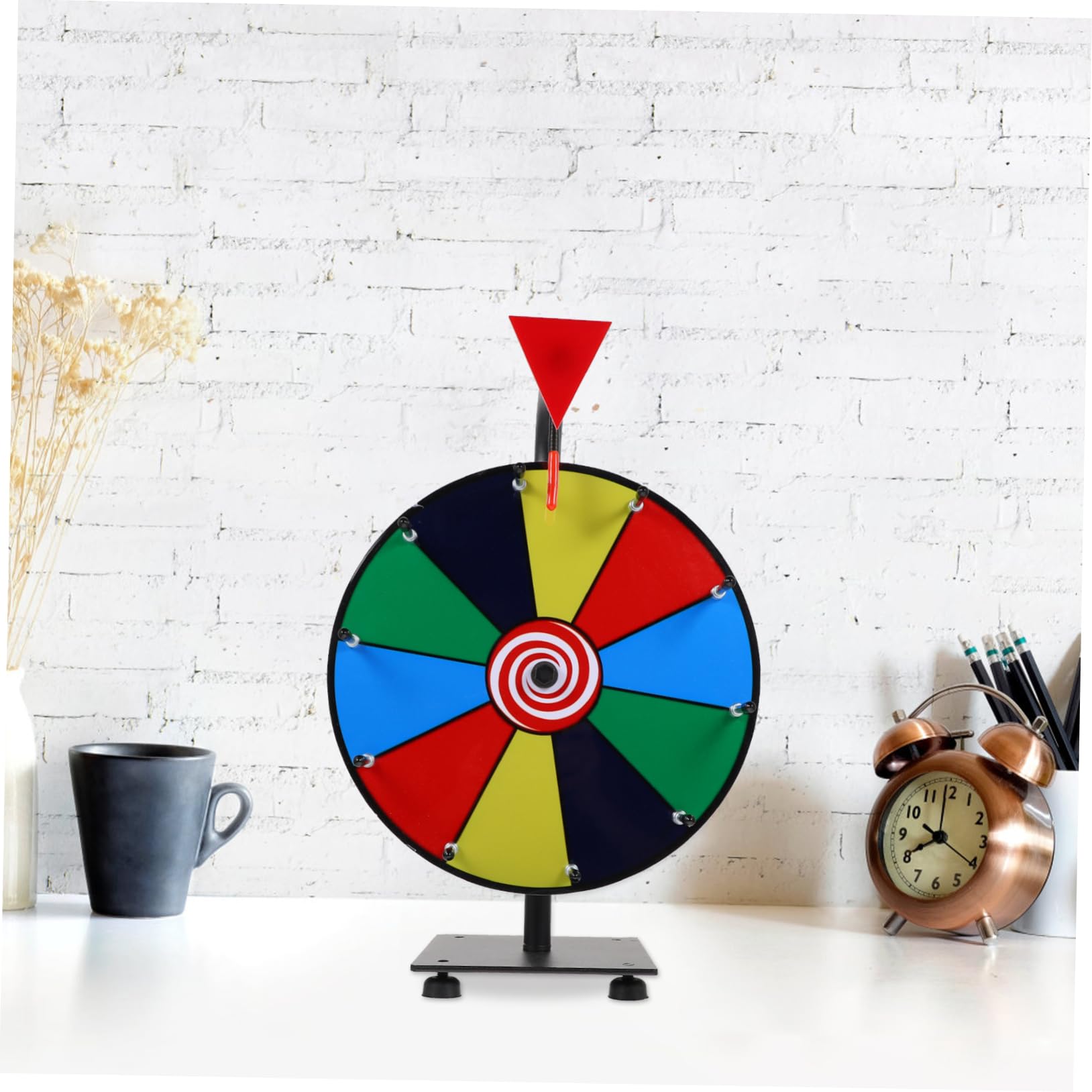 Yardwe 1Set Funny Erasable Prize Wheel Portable Tabletop Dry Erase Surface for Games Parties and Events with Color Slots