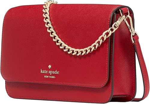 Miniatura 3 de Kate Spade New York Bolso bandolera Madison Saffiano de piel con solapa para mujer, Cereza confitada