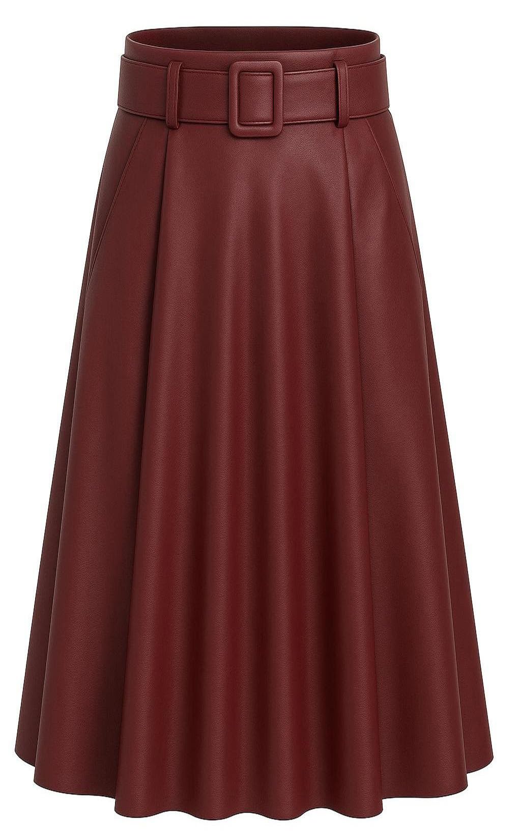 Mississhop Damenrock Kunstleder, A-Linien, Gürtel
