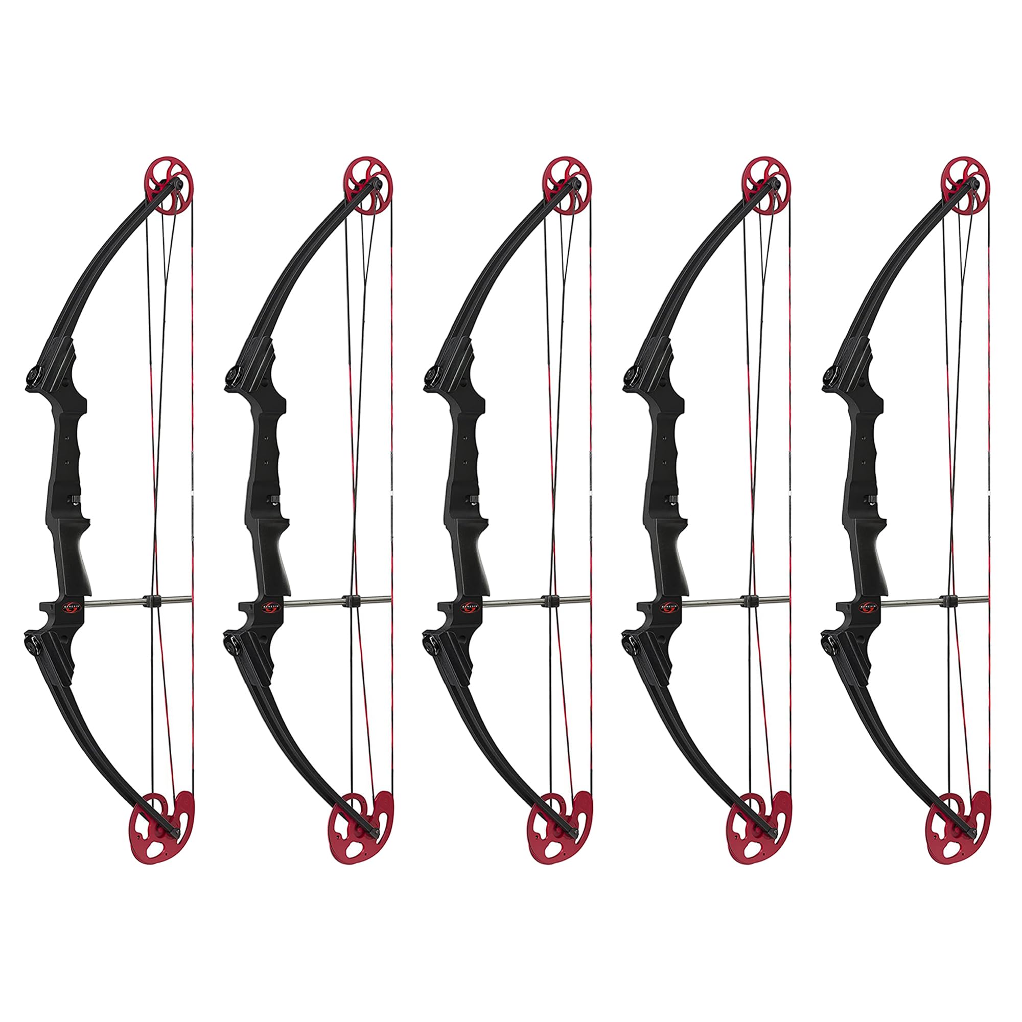 Genesis Archery Original Adjustable Preassembled Lightweight Durable Right-Handed Compound Bow for Beginners and Experts, Black (5 Pack)
