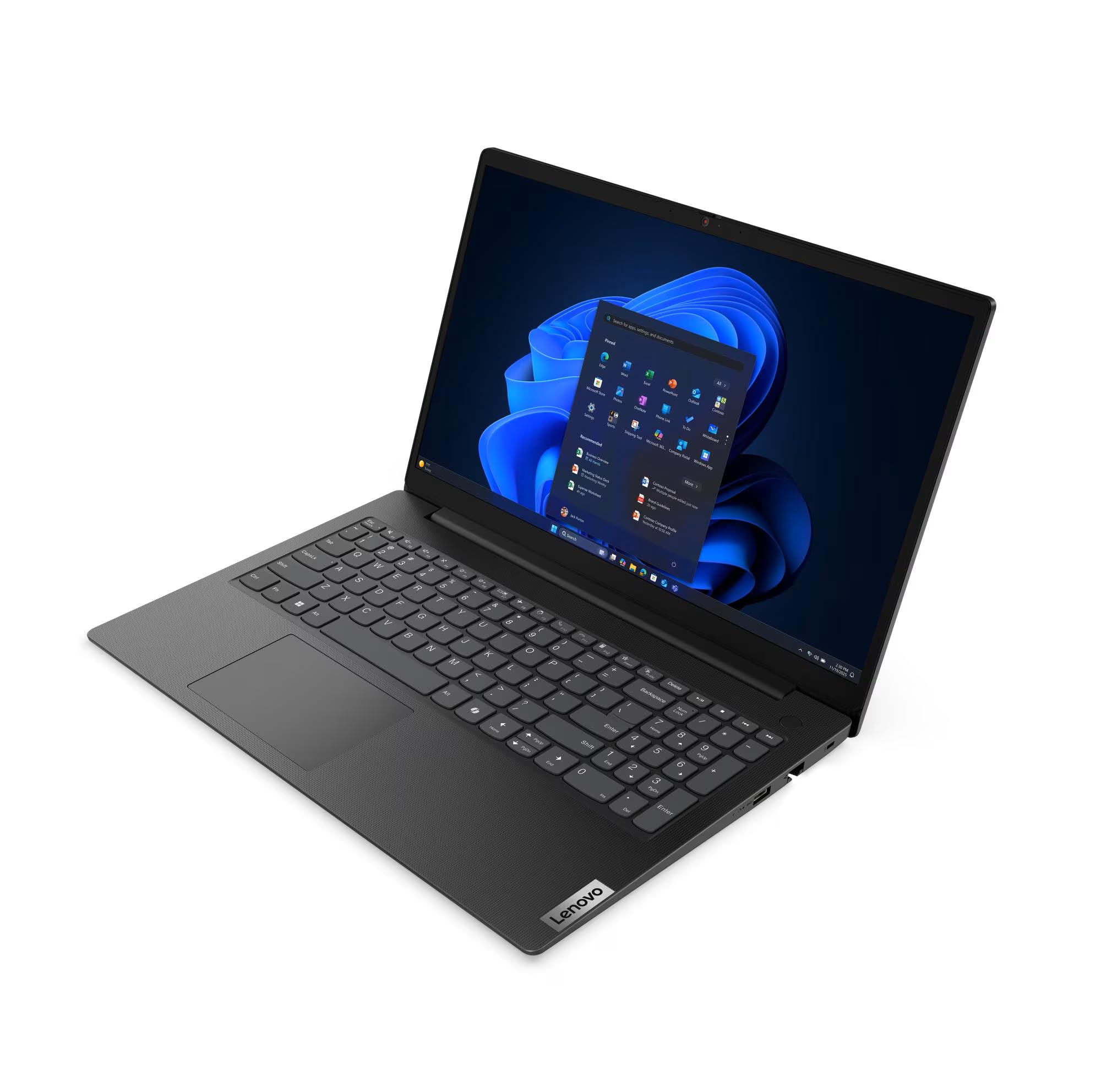 Lenovo Laptop, 15,6" FHD Display, Intel N150, 4 x 3.60 GHz, 128 GB SSD, Intel UHD Graphics, Norton 360, Windows 11, Schwarz