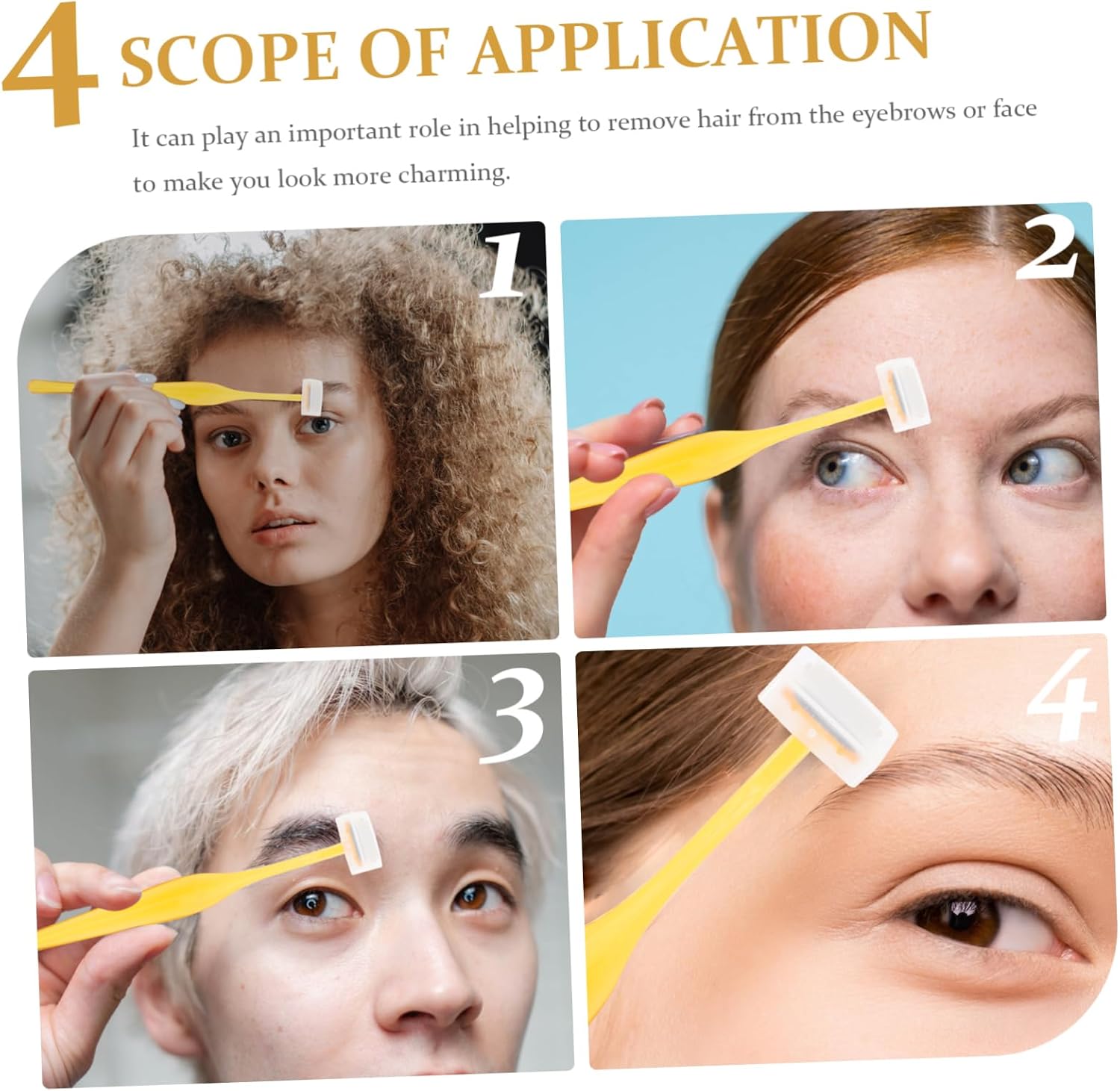 Mikinona 10pcs Eyebrow Trimmers for Women Safe Eyebrow Protective Cover Portable Facial Hair Removal Tools Compact Design for Easy Storage and Travel Blades