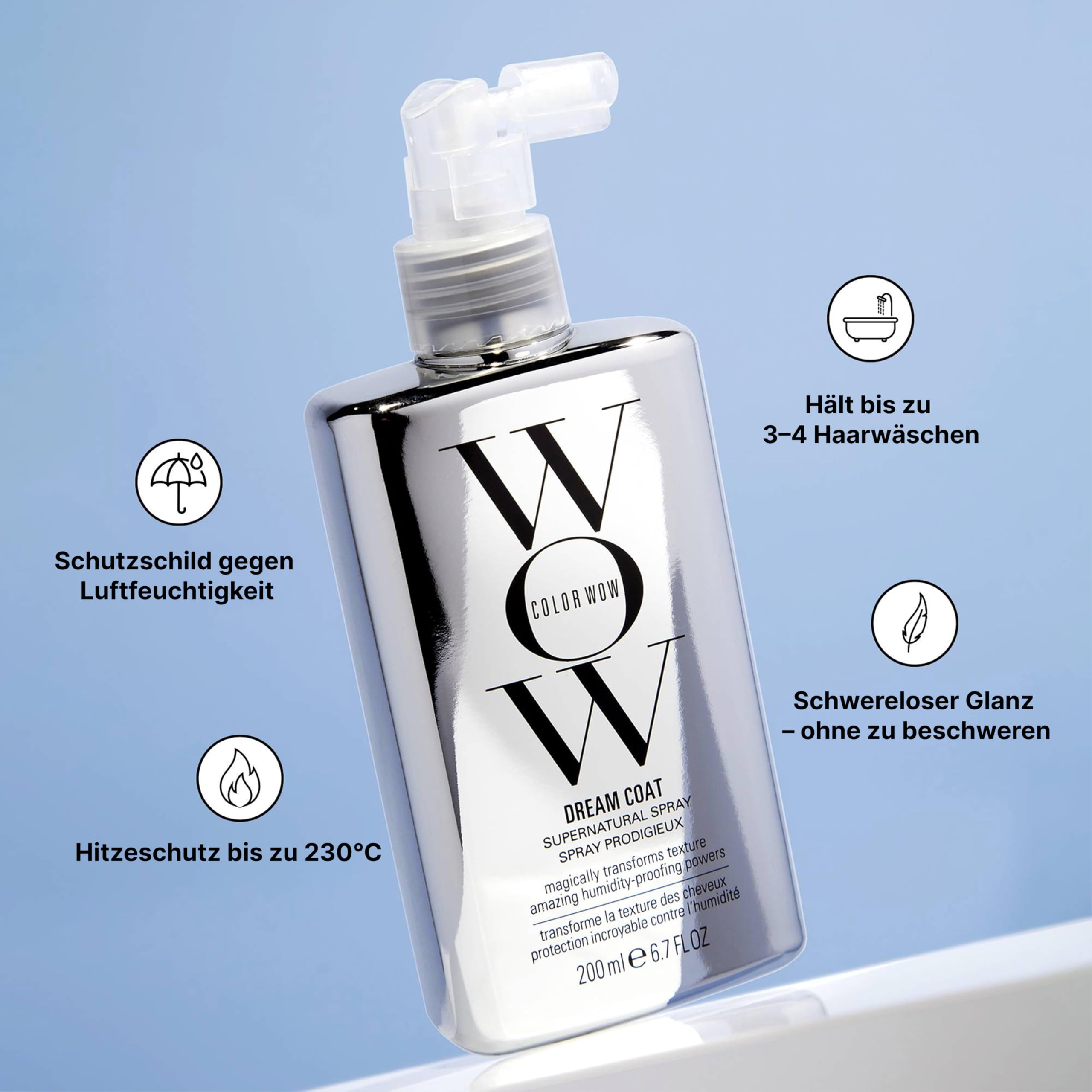 COLOR WOW Dream Coat Supernatural Spray. Die Anti-Frizz-Ikone. Das ultimative Schutzschild gegen Feuchtigkeit, 200ml
