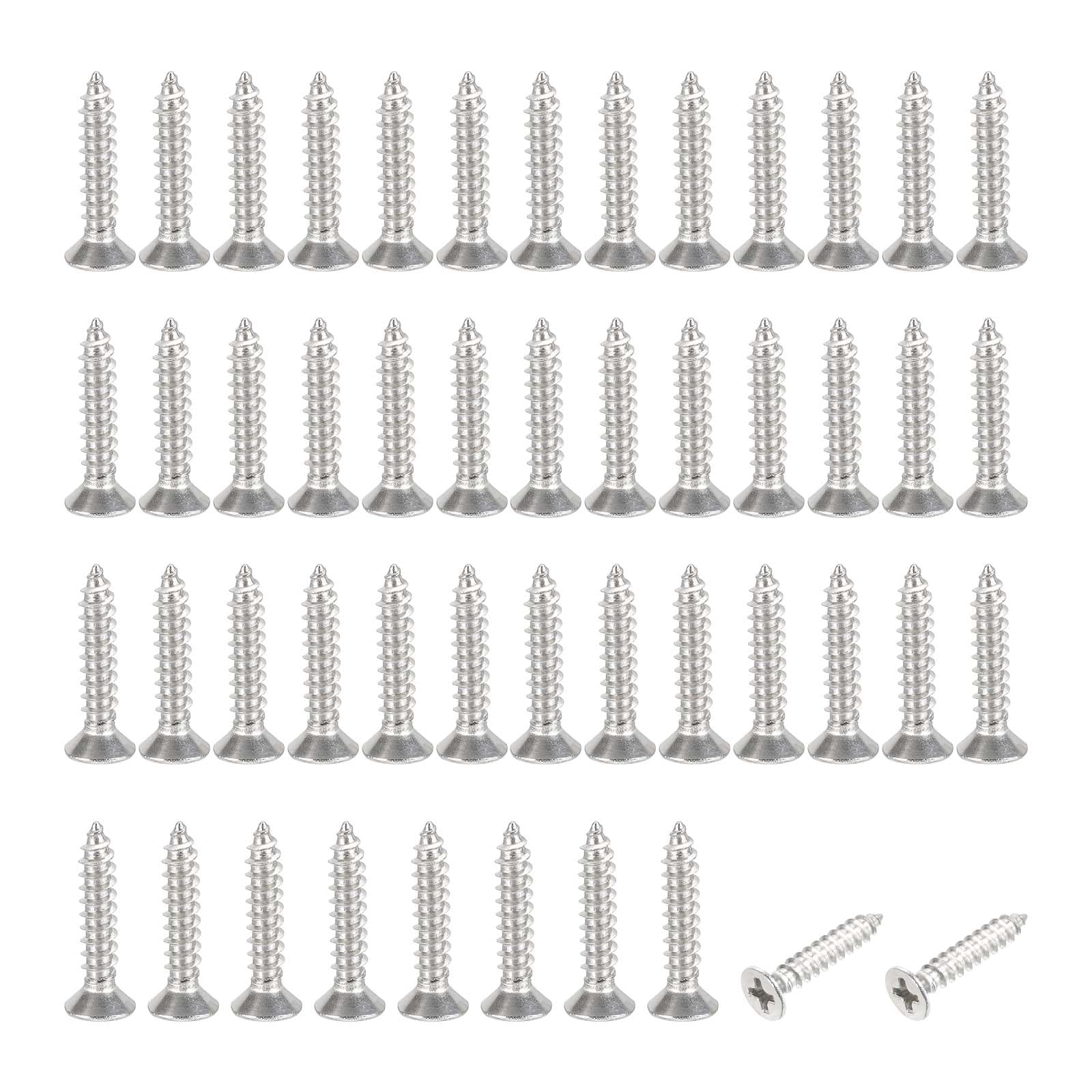PATIKIL #6x3/4" Flat Head Sheet Metal Screws, 100 Pcs 304 Stainless Steel Phillips Drive Self Tapping Wood Screws for Metal Wood Drywall