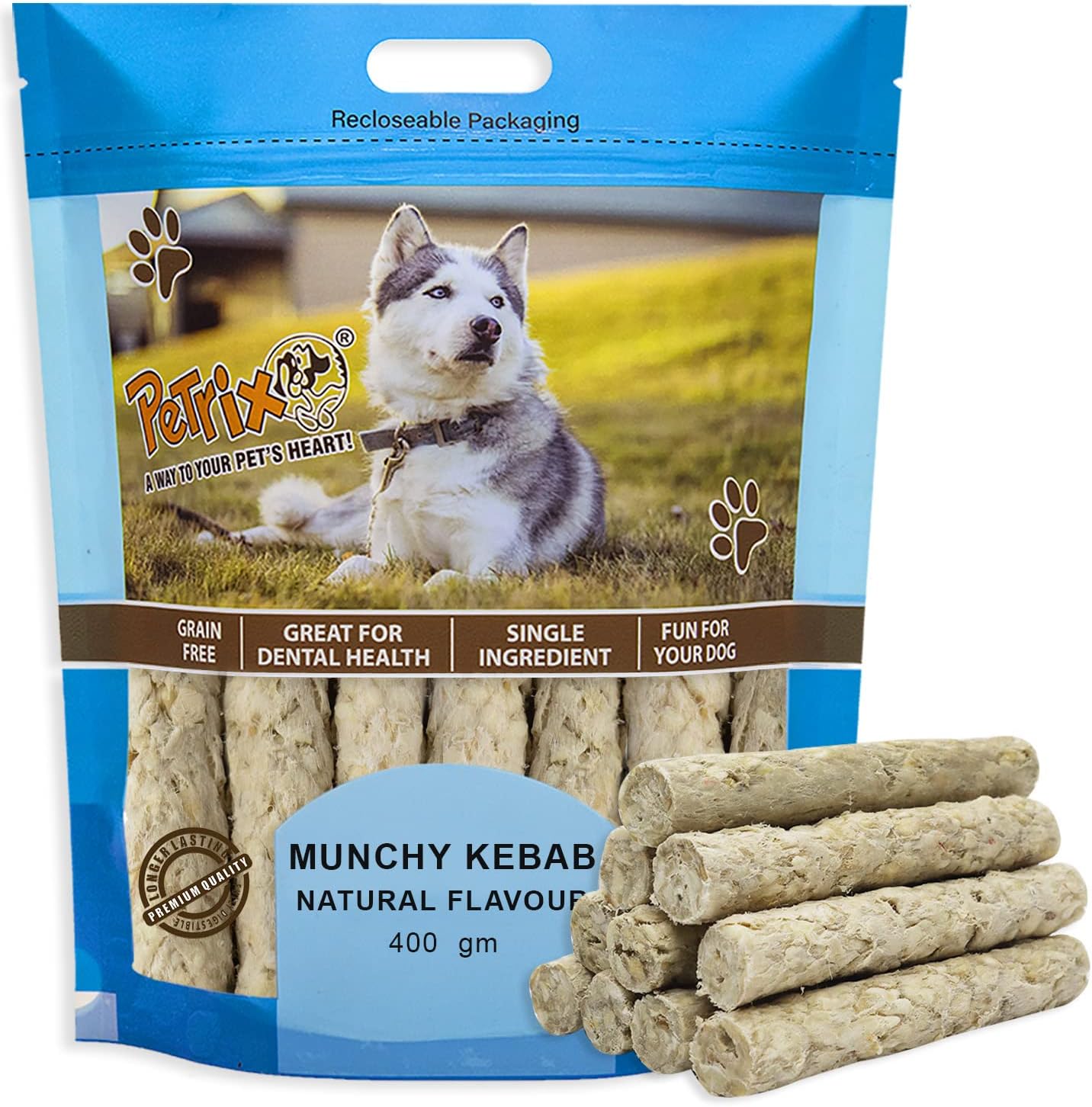 Petrix Mix Flavored Munchy Chew Sticks for Dogs400g, Dog Chew Sticks