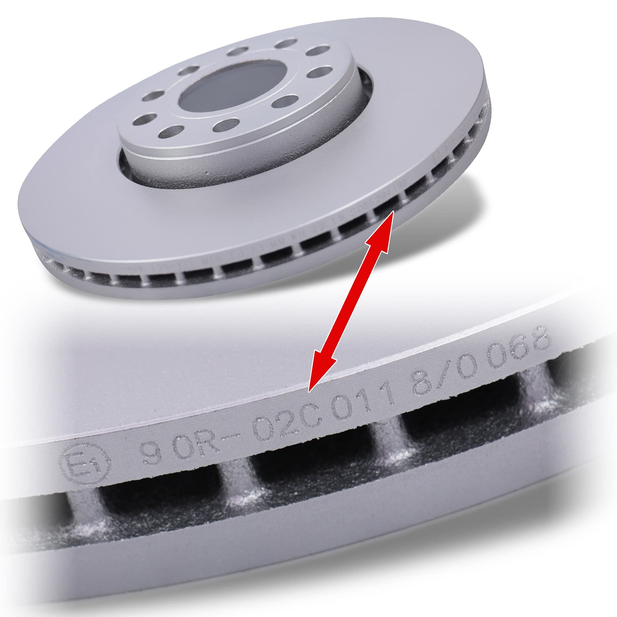 ATE Bremsenset inkl. Bremsscheiben vorne Ø 288 mm belüftet + hinten Ø 245 mm voll und Bremsbeläge vorne + hinten und Verschleißkontakt Kompatibel mit SKODA SUPERB 1 (3U4), VW PASSAT B5