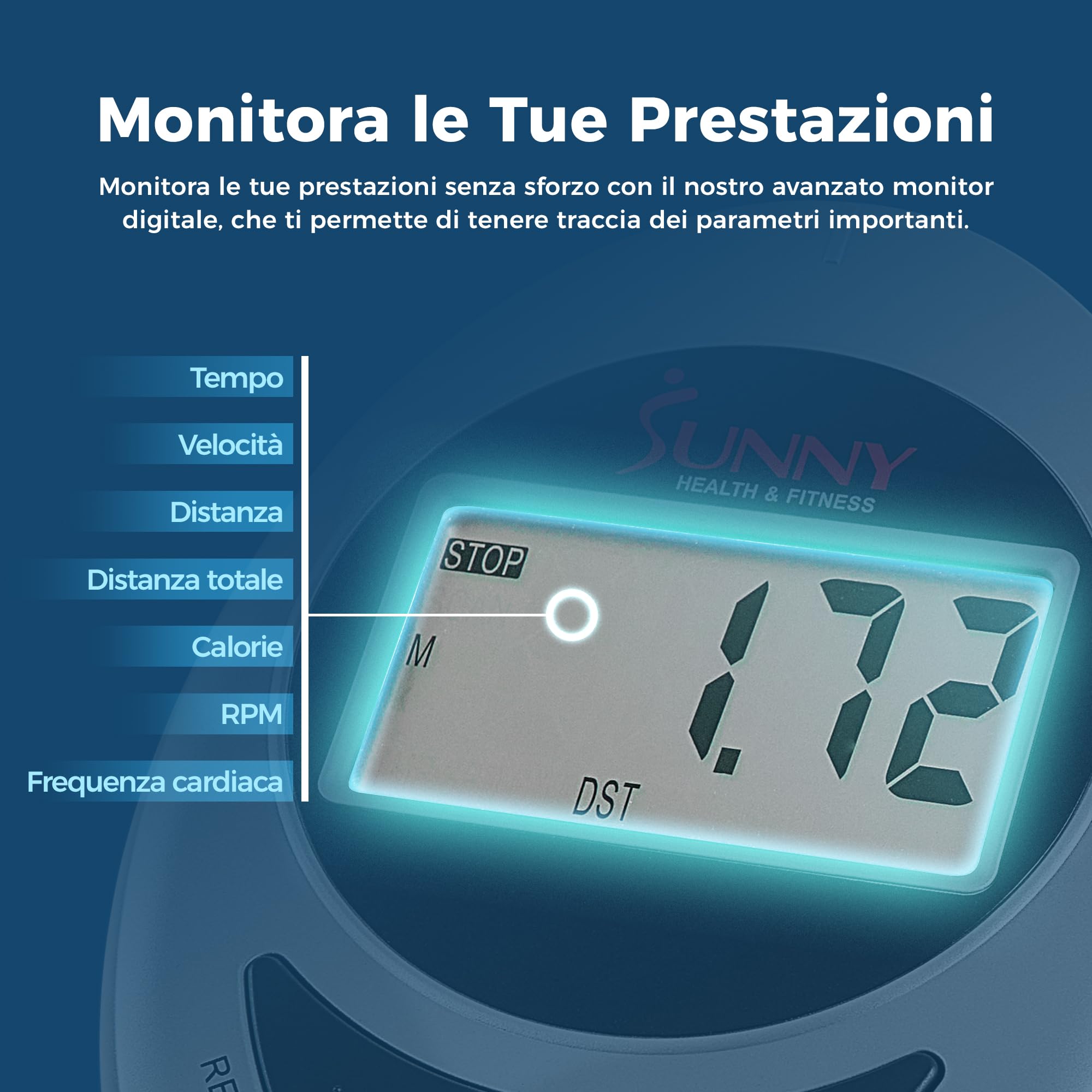 Sunny Health & Fitness Upright Ellittica per Total Body Arm Leg Allenamento | Allenamento Total Body, Resistenza Magnetica Regolabile, Basso Impatto, Funzione Smart, Monitor Digitale, Bluetooth