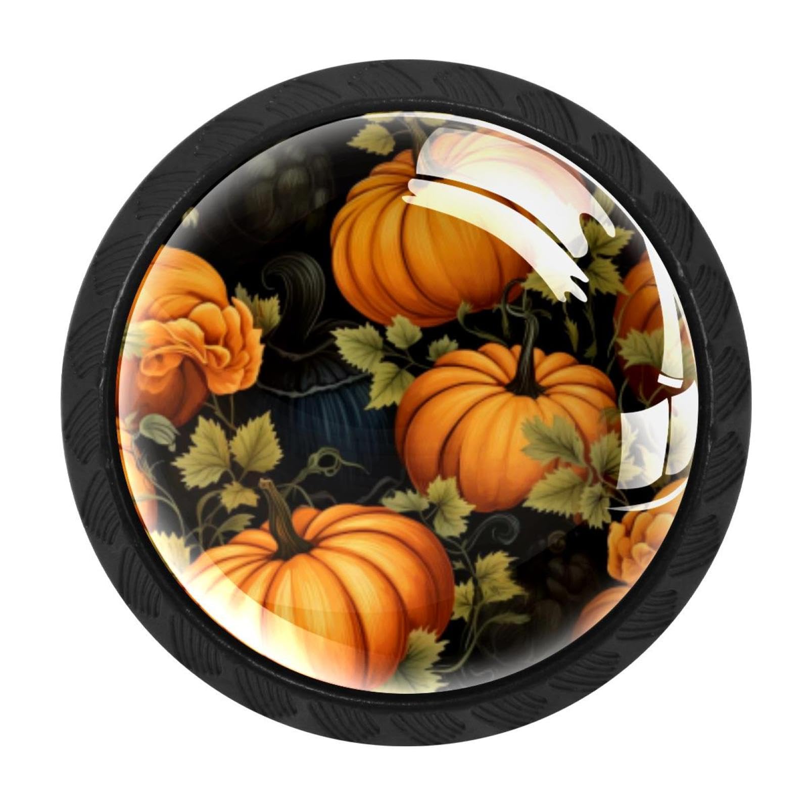CHENZZZZ Thanksgiving Pumpkin Drawer Knobs Pull Handle Crystal Glass Circle Shape Cabinet Drawer Pulls Cupboard Knobs with Screws for Kitchen Cupboard Dresser Wardrobe etc