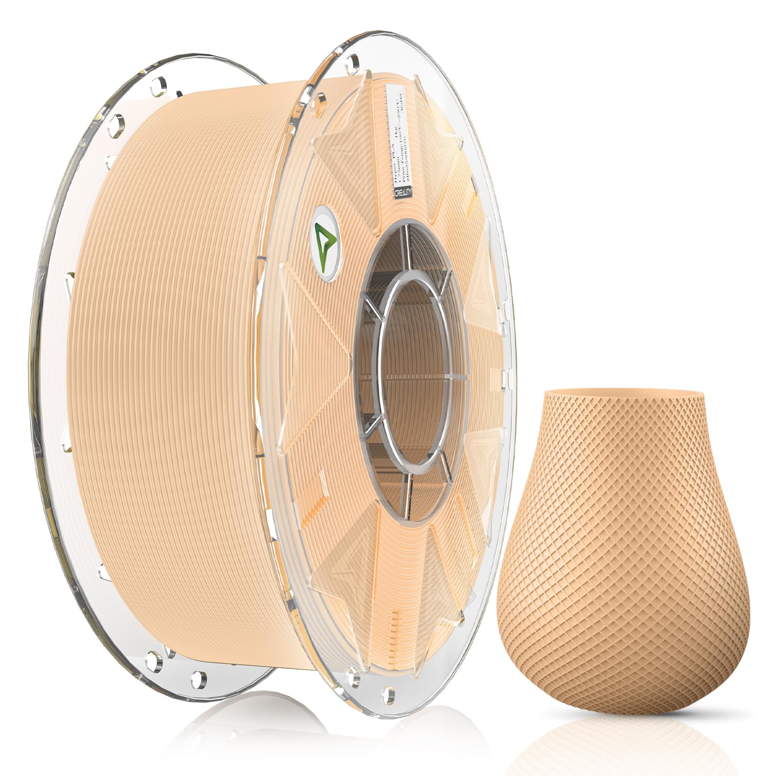 Creality PLA-Filament, Hyper PLA RFID 3D-Druckerfilament, hohe Geschwindigkeit 30–600 mm/s, 1 kg (2,2 lbs) Spulenfilament unterstützt CFS, passend für K2 Plus Combo 3D Drucker, Hautfarbe