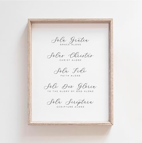Miniatura 2 de Arte de pared de The 5 Solas, arte de pared, diseño de cinco solas, impresión de Sola Gratia, decoración cristiana de varios tamaños, la pintura 5