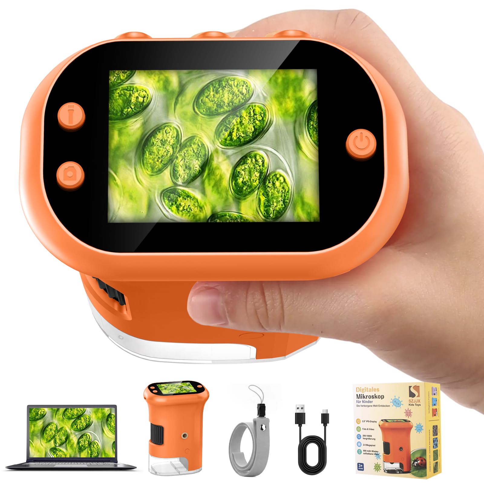 Handheld Digital Microscope for Kids Toys Gifts,1000X,2" IPS,Photo & Video