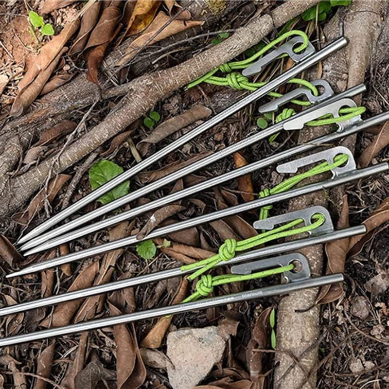 Titanium Alloy Tent Pegs Outdoor Camping Awning Tent Stakes Lightweight Hiking Climbing Tent Nail(8 pcs)